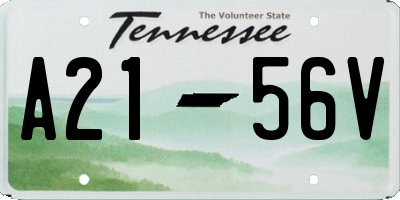TN license plate A2156V