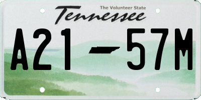 TN license plate A2157M
