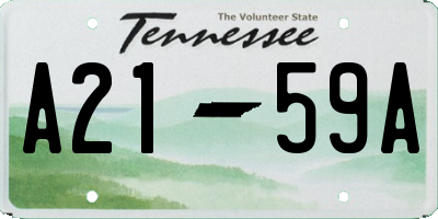 TN license plate A2159A