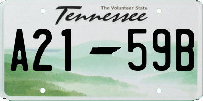 TN license plate A2159B