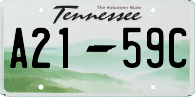 TN license plate A2159C