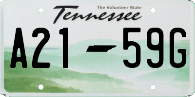 TN license plate A2159G