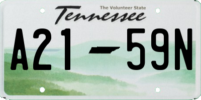 TN license plate A2159N