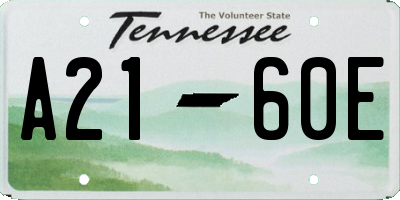 TN license plate A2160E
