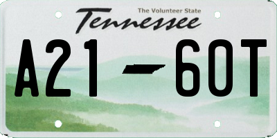 TN license plate A2160T