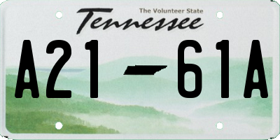 TN license plate A2161A