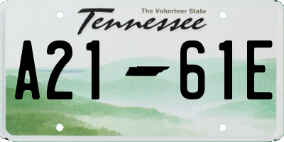 TN license plate A2161E