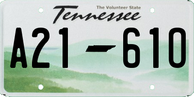 TN license plate A2161O
