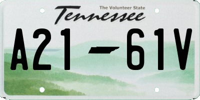 TN license plate A2161V