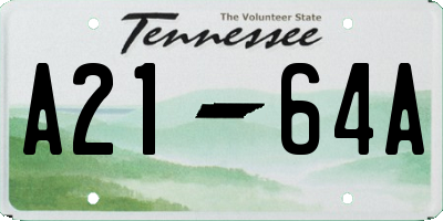 TN license plate A2164A