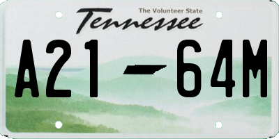 TN license plate A2164M