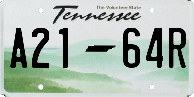 TN license plate A2164R