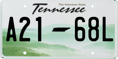 TN license plate A2168L