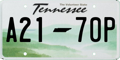 TN license plate A2170P