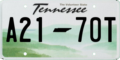 TN license plate A2170T