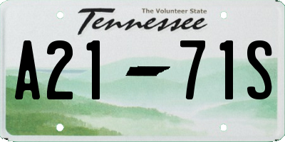 TN license plate A2171S
