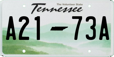 TN license plate A2173A