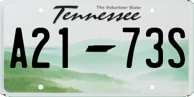 TN license plate A2173S