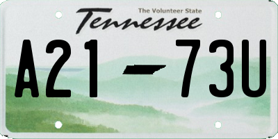 TN license plate A2173U
