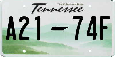 TN license plate A2174F
