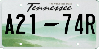 TN license plate A2174R