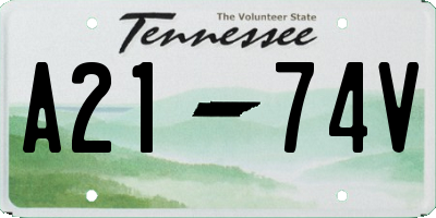 TN license plate A2174V