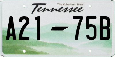 TN license plate A2175B