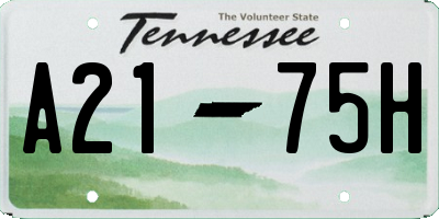 TN license plate A2175H