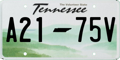 TN license plate A2175V