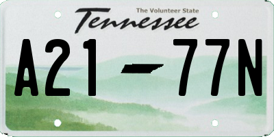 TN license plate A2177N