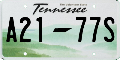 TN license plate A2177S