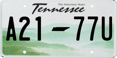 TN license plate A2177U