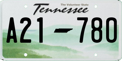 TN license plate A2178O