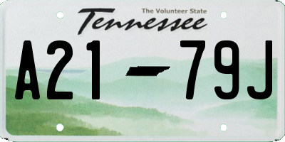 TN license plate A2179J