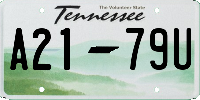 TN license plate A2179U