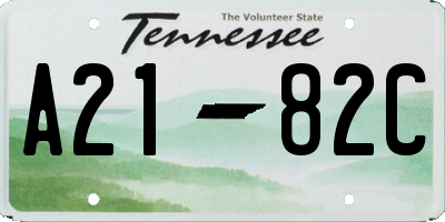TN license plate A2182C