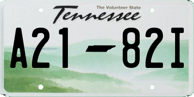 TN license plate A2182I