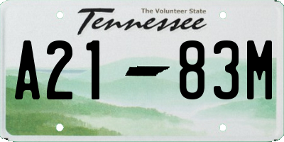 TN license plate A2183M