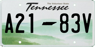 TN license plate A2183V