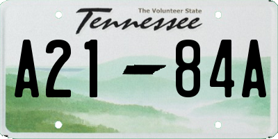 TN license plate A2184A