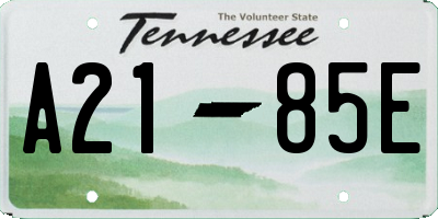 TN license plate A2185E