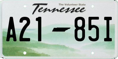 TN license plate A2185I