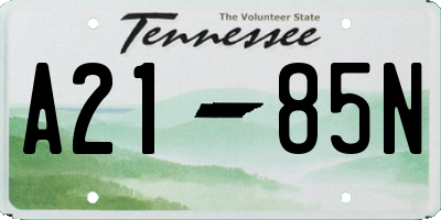TN license plate A2185N