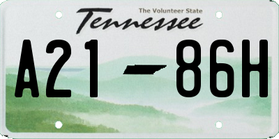 TN license plate A2186H