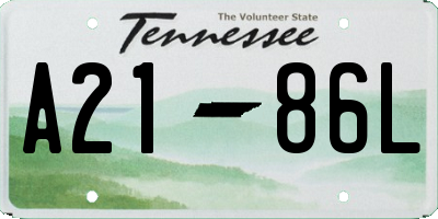 TN license plate A2186L