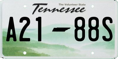 TN license plate A2188S