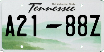 TN license plate A2188Z