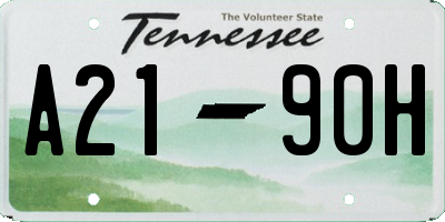 TN license plate A2190H