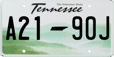 TN license plate A2190J