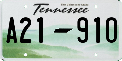 TN license plate A2191O